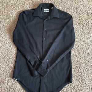 Calvin Klein slim fit men’s black dress shirt. Size 14 1/2 32 33.